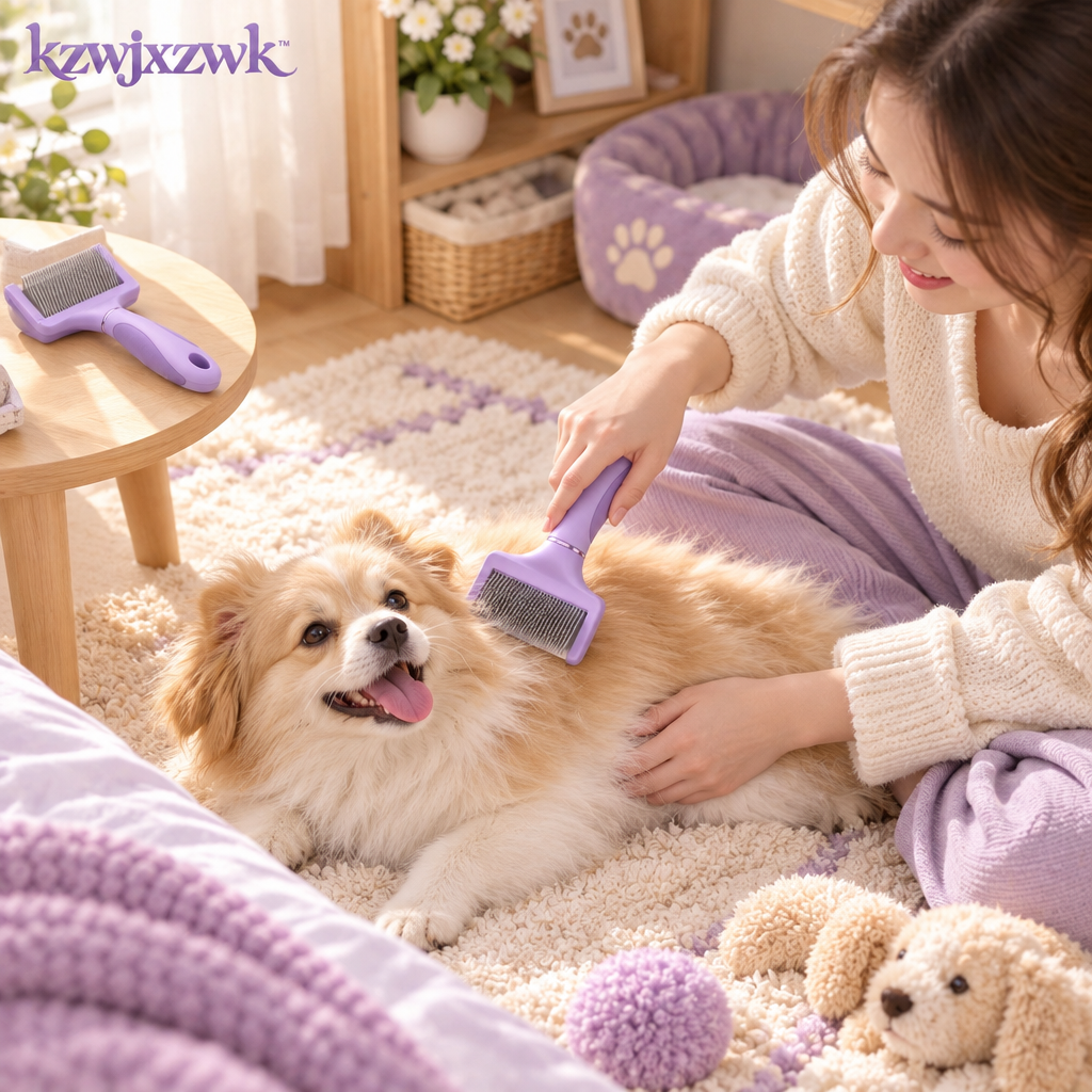 Pet Grooming Brush - in use