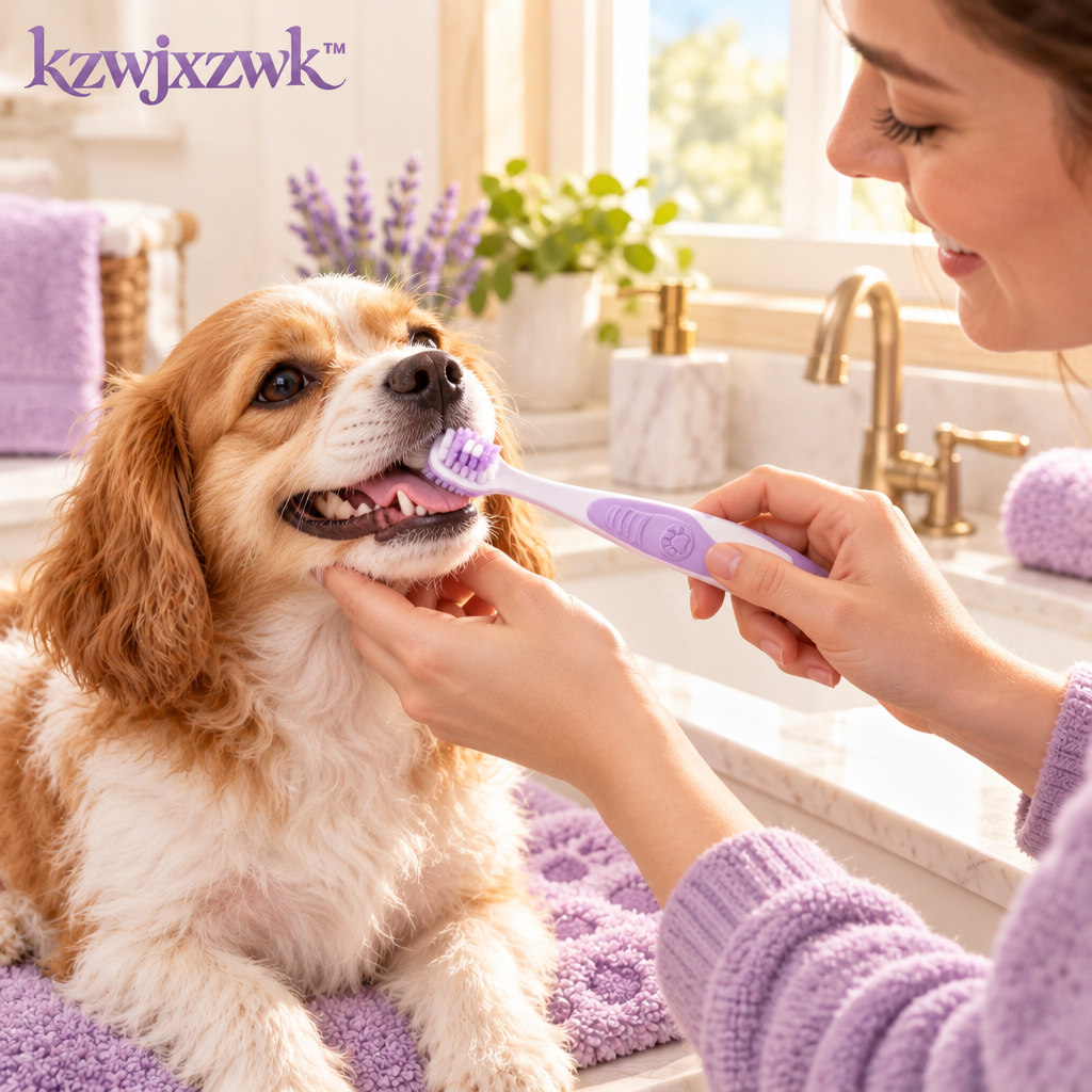 Pet Toothbrush - in use